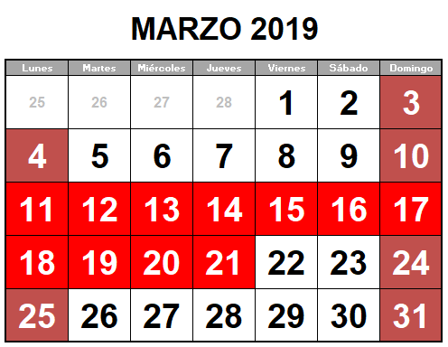 Cierre vacaciones marzo 2019 AQUAZEN